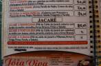 Carne de jacaré no cardápio de restaurante em Cáceres, no Mato Grosso